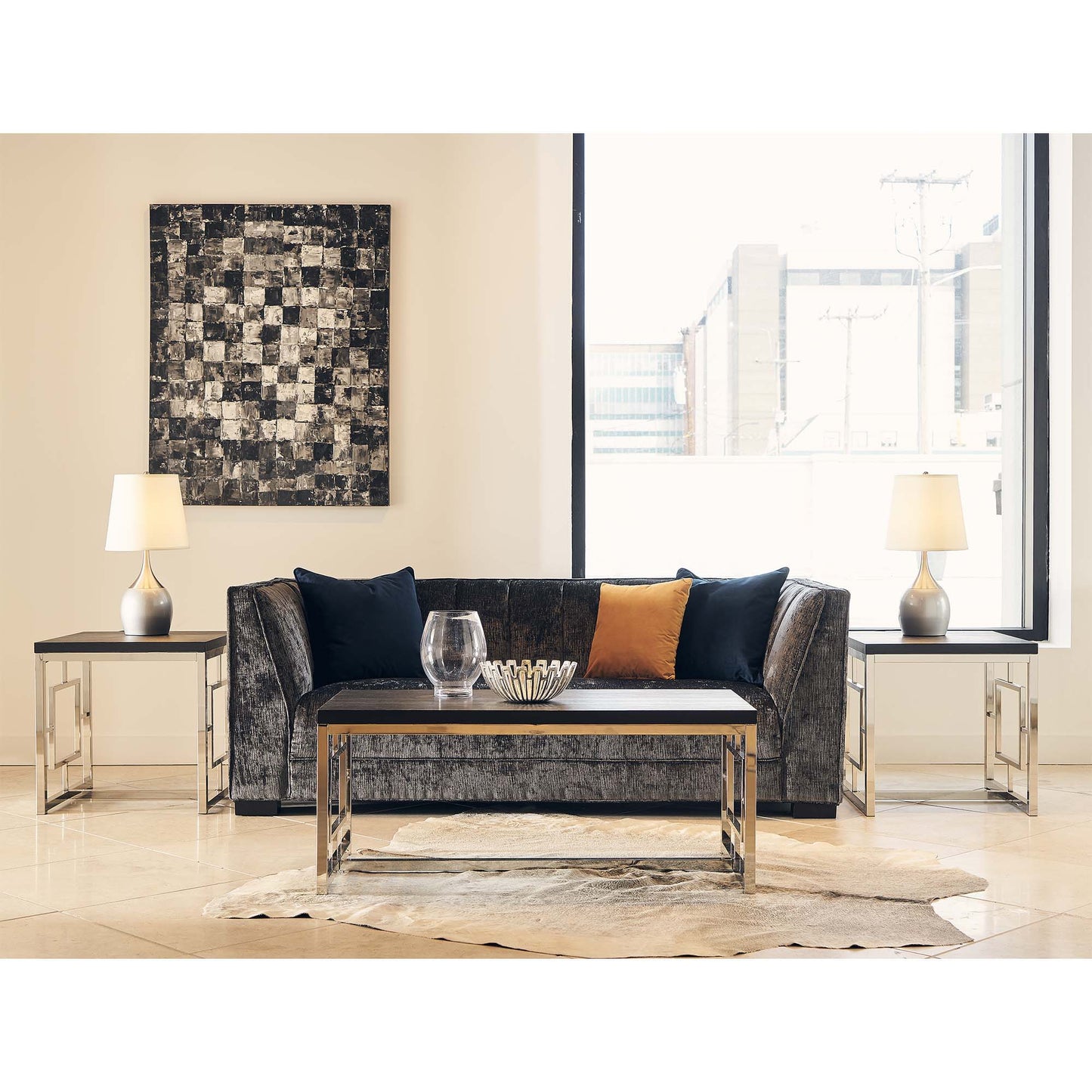 Ezra - 24" End Table - Chrome