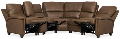 MS - Julian Six-Piece Power Reclining Sectional - Dark Brown