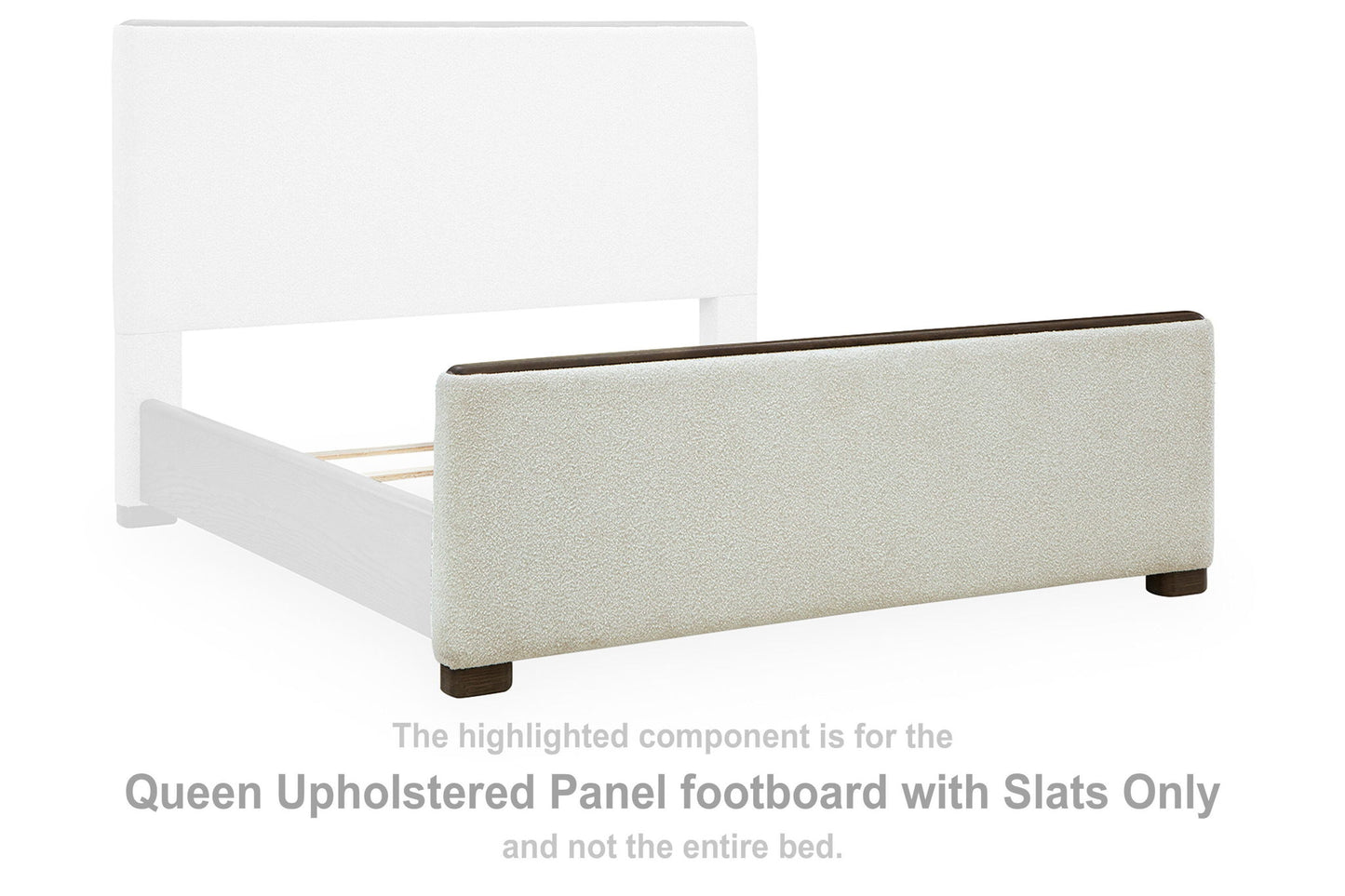 Radkin - Queen Upholstered Panel Footboard With Slats - Burnished Brown