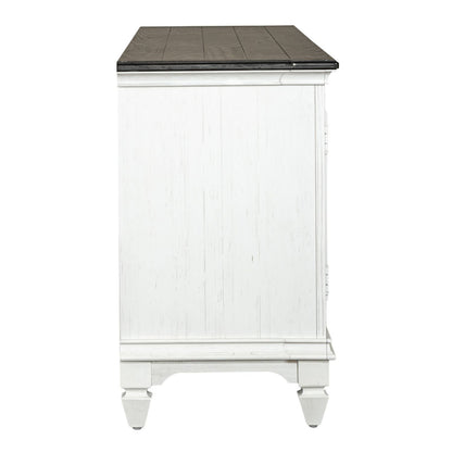 Allyson Park - Entertainment TV Stand - Wirebrushed White / Charcoal