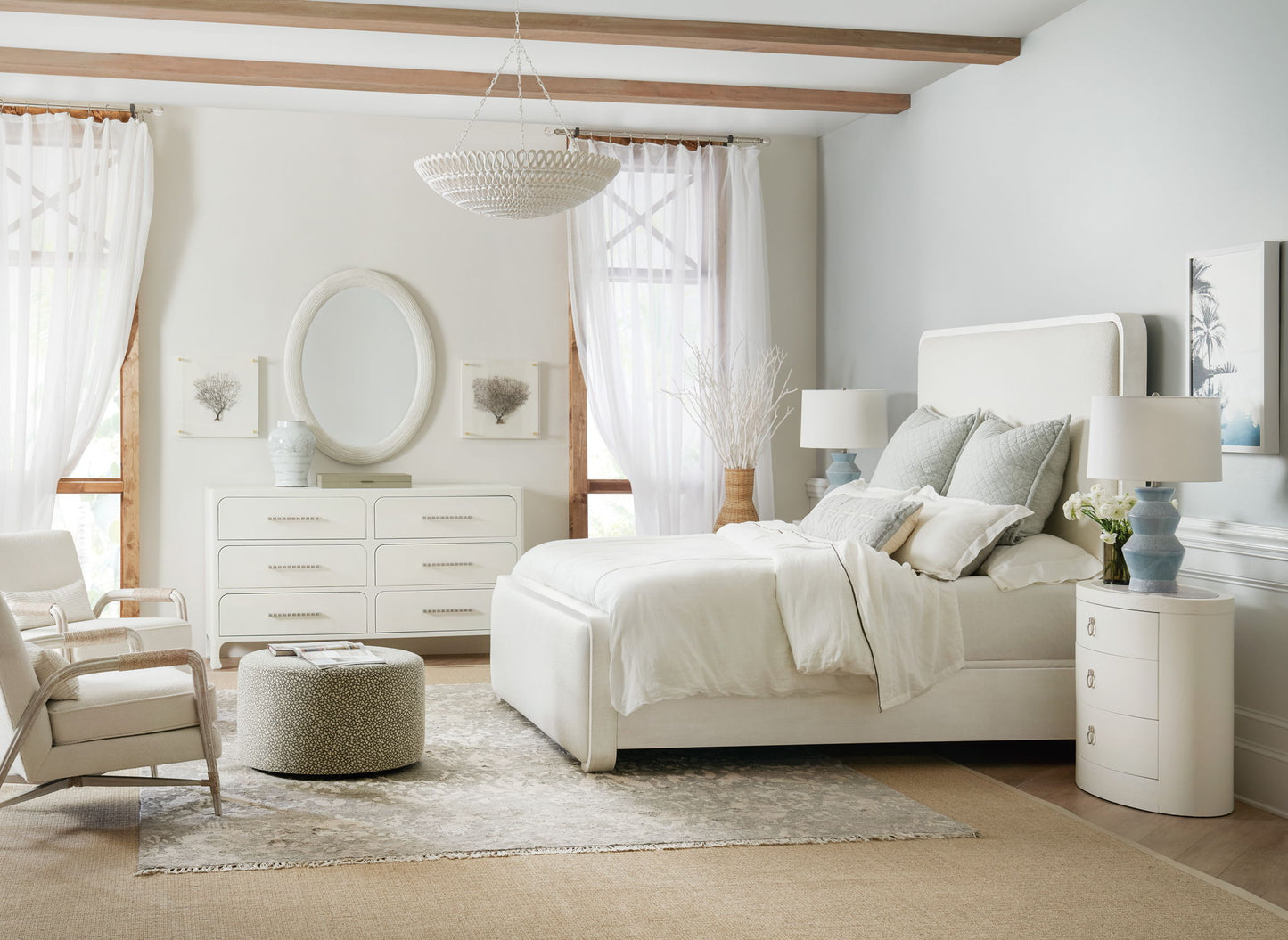 Serenity - Amelia Oval Mirror - White