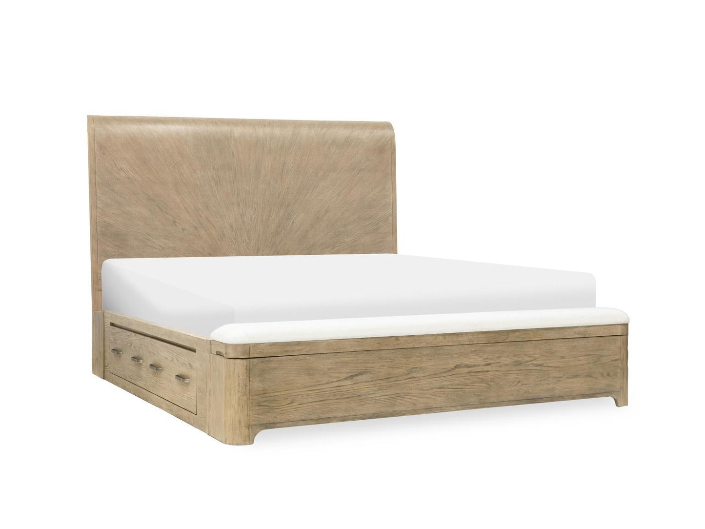 Flow - Complete Panel Bed With Storage Footboard 1 Storage Side Rail