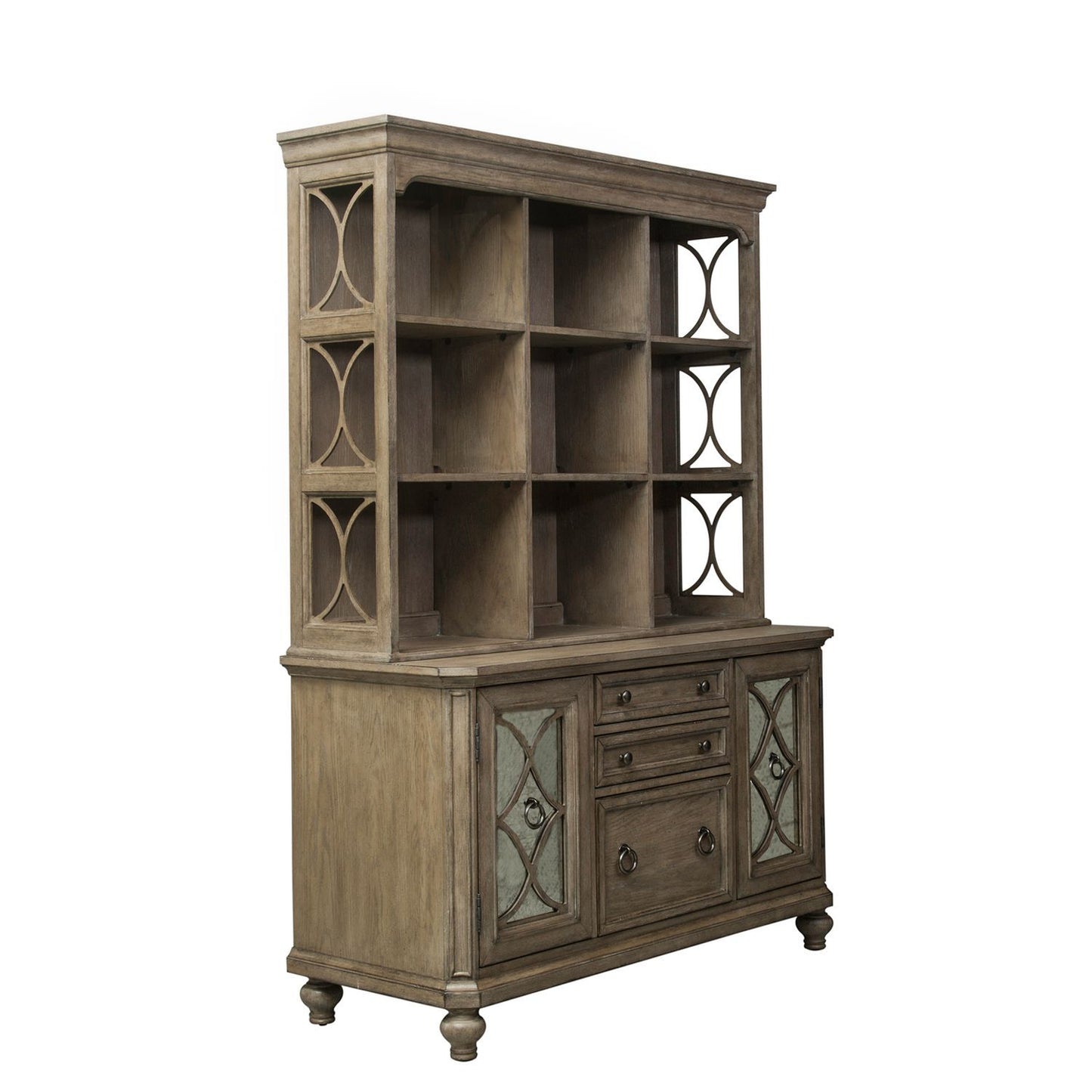 Simply Elegant - Credenza & Hutch - Heathered Taupe