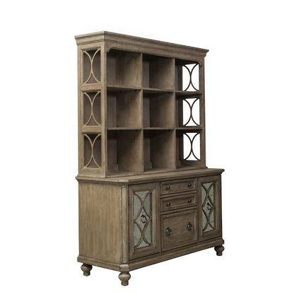 Simply Elegant - Credenza & Hutch - Heathered Taupe