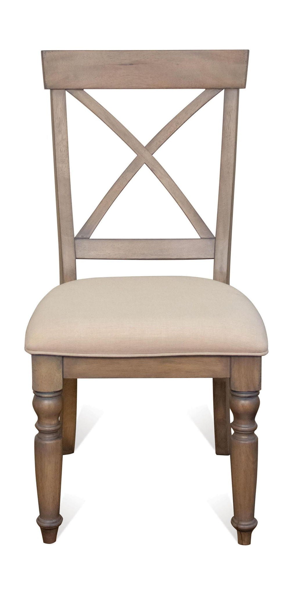 Aberdeen - X - Back Upholstered Side Chair (Set of 2) - Weathered Driftwood