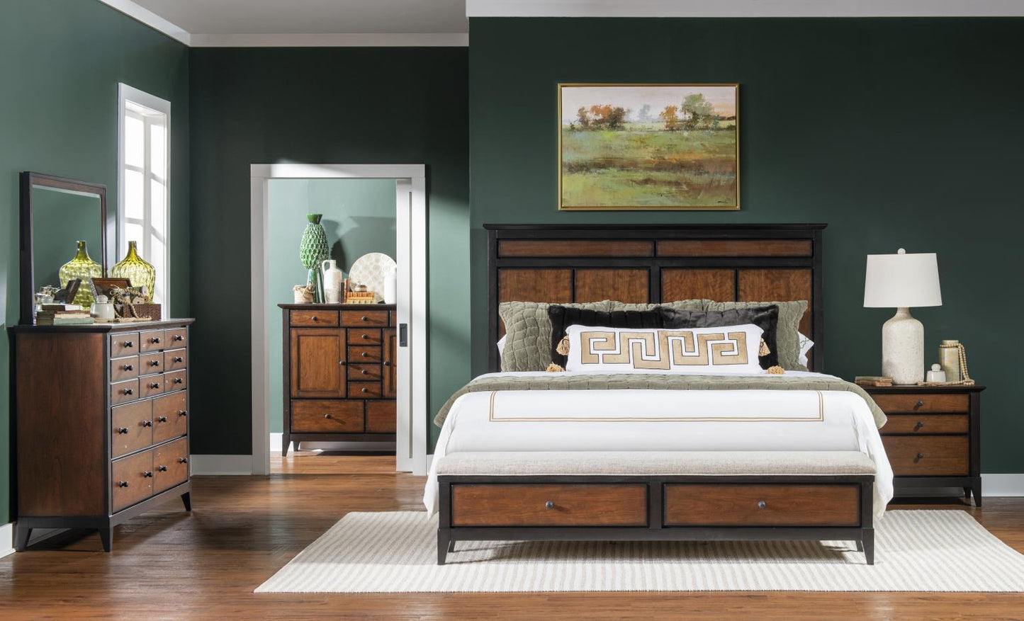 Fenmore - Complete Panel Bed With Storage Bench