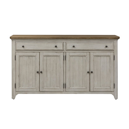 Farmhouse Reimagined - Server - Antique White / Chestnut Tops