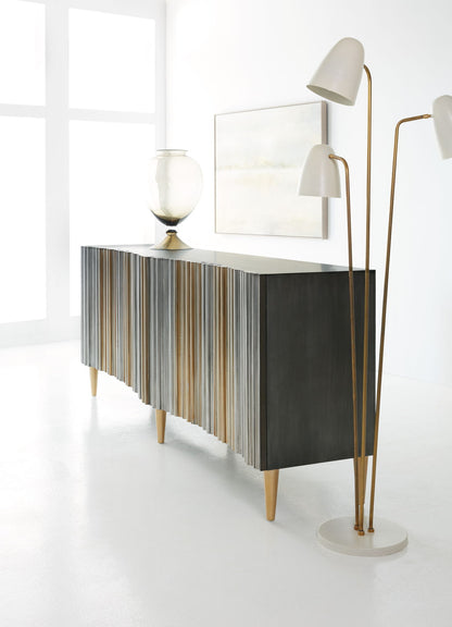 Melange - Apollo Credenza - Dark Gray / Gold