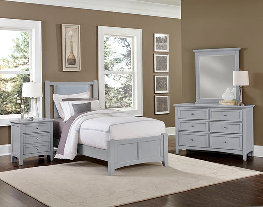 Bonanza - Ocean Blue Upholstered Bed With Mansion Footboard