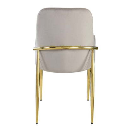 Barnard - Side Chair (Set of 2) - Gray Velvet & Mirrored Gold
