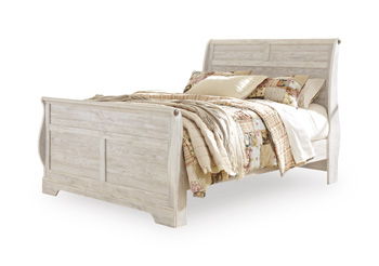 Willowton - Queen Sleigh Rails - Whitewash