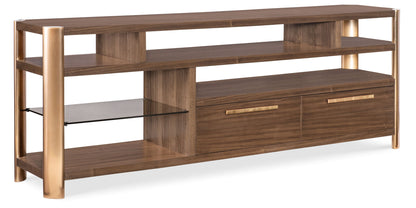 Eleana - Entertainment Console - Medium Wood / Gold