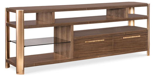Eleana - Entertainment Console - Medium Wood / Gold