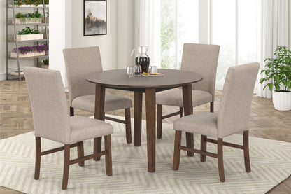 Hargrove - 5 Piece Set (42" Round Counter Table & 4 Chairs) - Brown / Beige