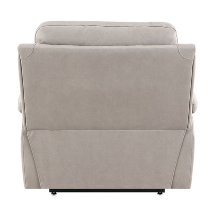 Chriki - Power Recliner With Lift & Heating & Massage - Beige Chenille & Black
