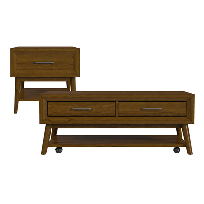 Santa Barbara - 2 Piece Occasional Table Set (Coffee Table & End Table) - Walnut