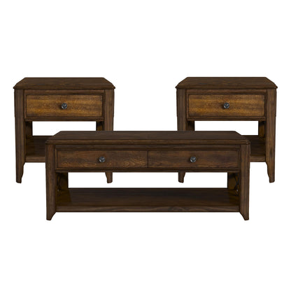 Phillipe - 3 Piece Occasional Table Set (Coffee Table & Two End Table) - Cherry