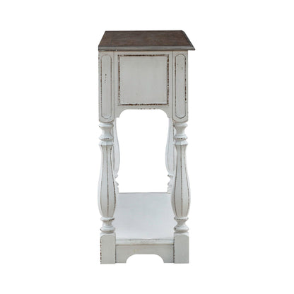 Magnolia Manor - Hall Console Bottom With Shelf For Display & Storage - Antique White