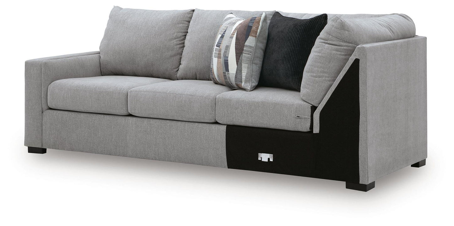 Lakepoint - LAF Sofa With Corner Wedge - Nickel