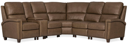 MS - Julian Six-Piece Power Reclining Sectional - Dark Brown