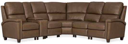 MS - Julian Six-Piece Power Reclining Sectional - Dark Brown