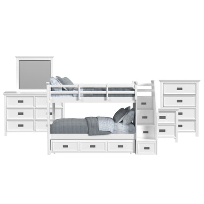 Hampton Kids - Bunk With Staircase And Trundle Bedroom Set