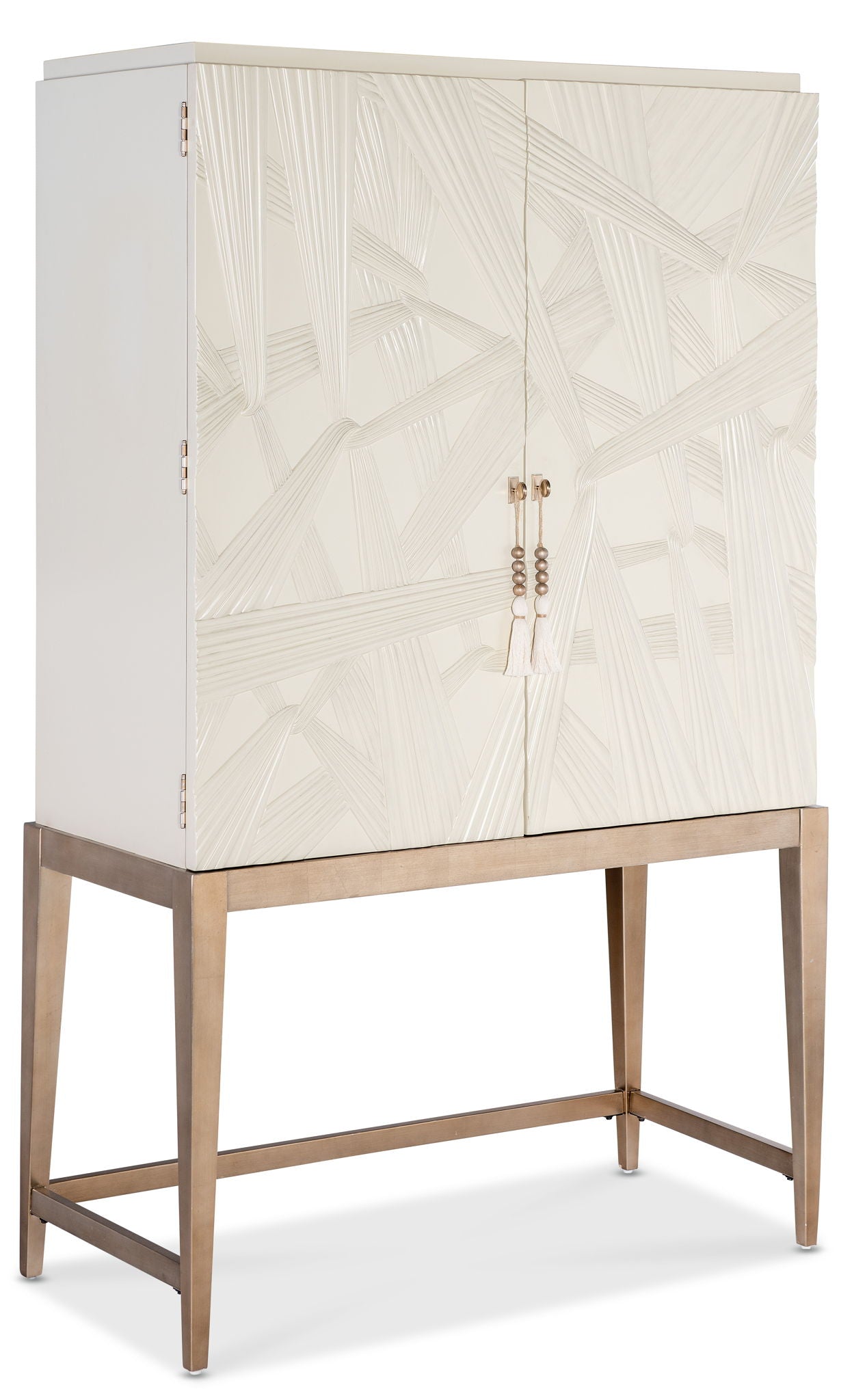 Melange - Dream Weaver Bar Cabinet - White / Light Brown