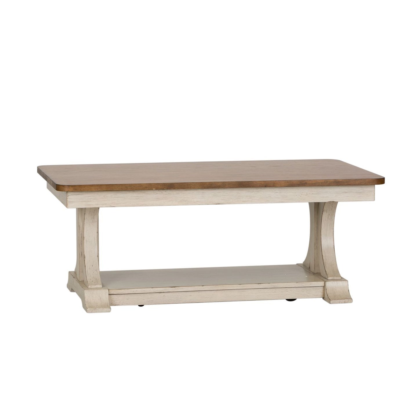 Farmhouse Reimagined - 3 Piece Table Set (1 Cocktail 2 End Tables) - Antique White / Chestnut Tops