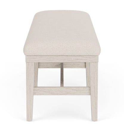 Glenndale - Upholstered Dining Bench - Aged White / Wheat