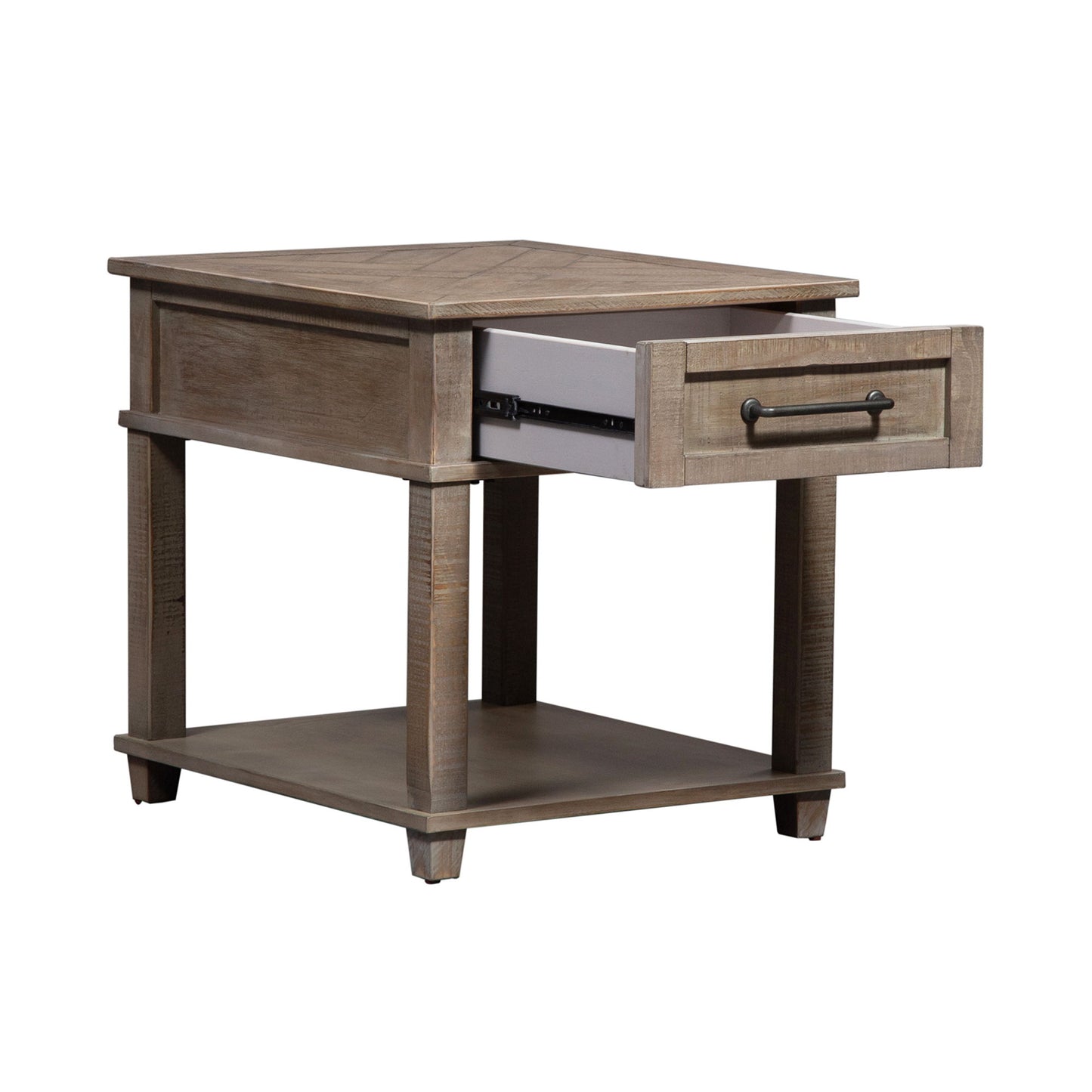 Parkland Falls - Rectangular End Table - Weathered Taupe