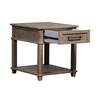 Parkland Falls - Rectangular End Table - Weathered Taupe