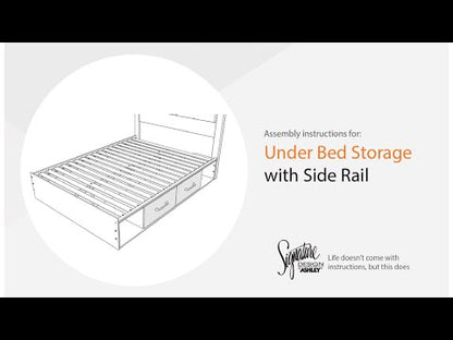 Graystorm - Queen/King Side Storage With Rails - Brown Gray