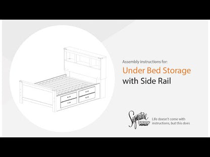 Willowton - Under Bed Storage w/Side Rail - Whitewash